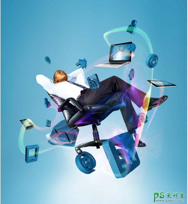 科技藍風格互聯(lián)網(wǎng)電子辦公產(chǎn)品廣告,網(wǎng)絡(luò)輕松辦公海報圖片。